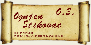 Ognjen Štikovac vizit kartica